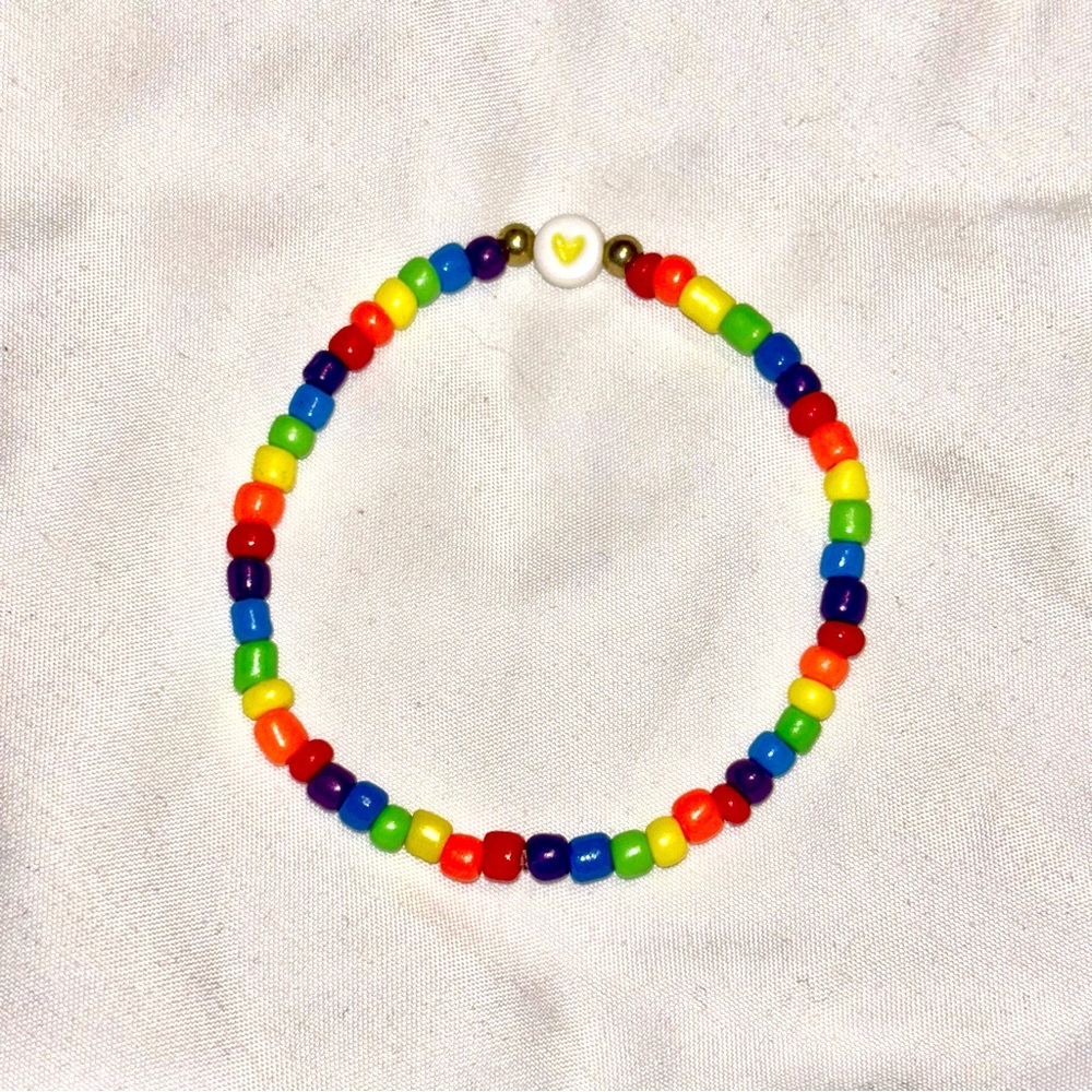 Heart colorful beaded bracelet